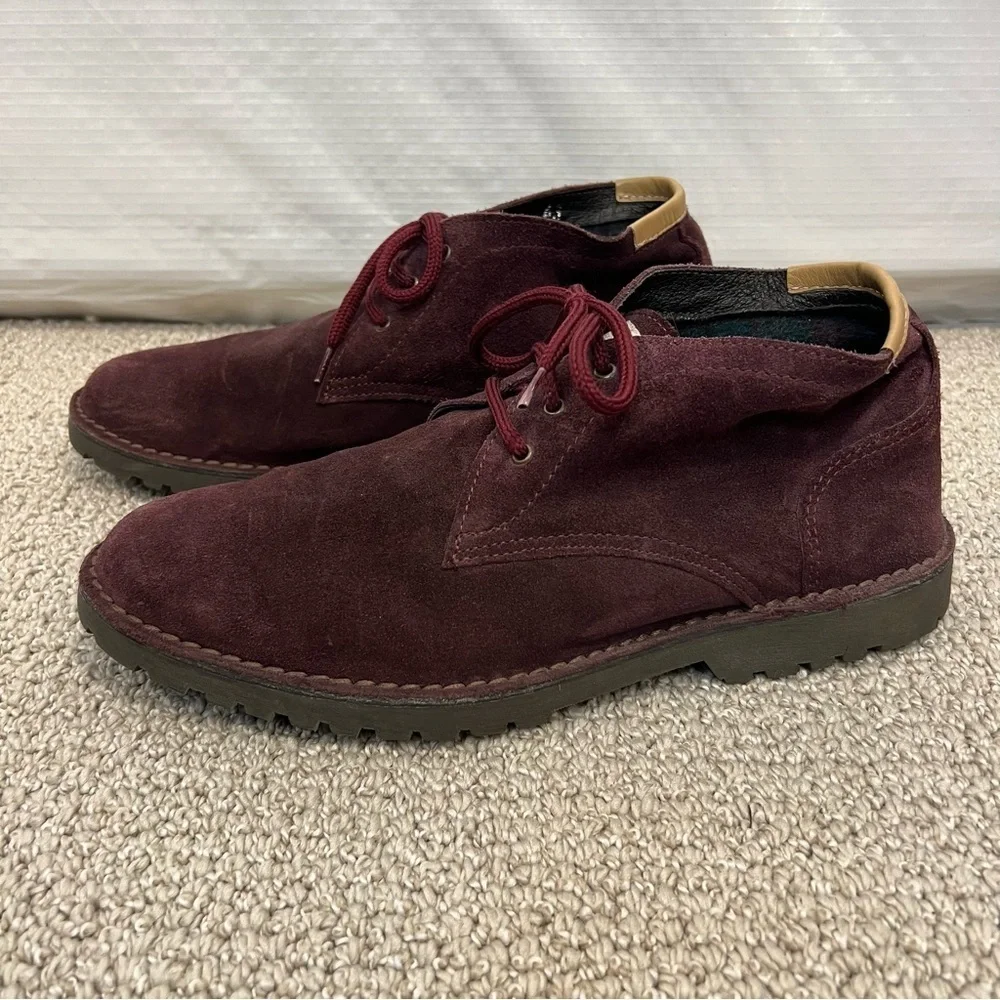 ANGELO NARDELLI Shoes Eggplant Suede Leather Chukka Lace Up Boots Shoe EU 43, 10
